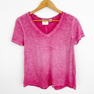 Anthropologie Maeve Boho 100% Cotton Pink Arista Washed Casual Top Size XS